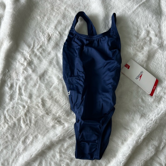 NWT Speedo Learn to Swim Navy One Piece Swimsuit Size 4/20 - Picture 2 of 6